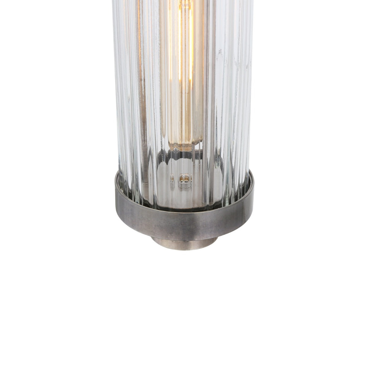 Louise Vintage Rippled Glass and Brass Bathroom Pendant IP44 - View 5
