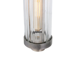 Louise Vintage Rippled Glass and Brass Bathroom Pendant IP44 - View 5
