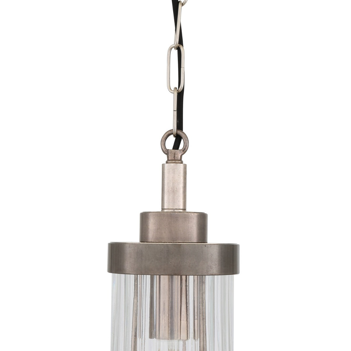 Louise Vintage Rippled Glass and Brass Bathroom Pendant IP44 - View 6