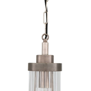 Louise Vintage Rippled Glass and Brass Bathroom Pendant IP44 - View 6