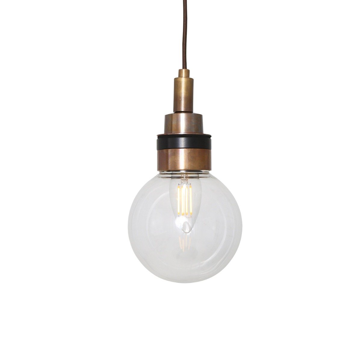 Loch Small Glass Globe Bathroom Pendant IP65 - View 2