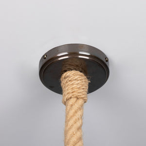 Tahiti Jute Rope Pendant Light with Vintage Brass Shade 30cm IP65 - View 4