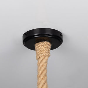 Tahiti Jute Rope Pendant Light with Vintage Brass Shade 30cm IP65 - View 8