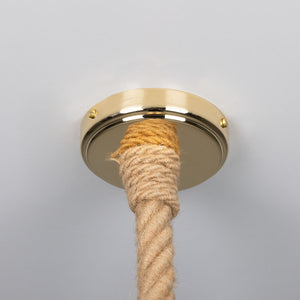 Tahiti Jute Rope Pendant Light with Vintage Brass Shade 30cm IP65 - View 11