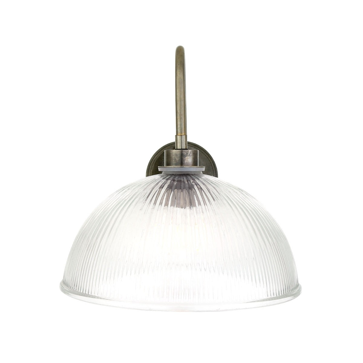 Maris Prismatic Glass Swan Neck Wall Light IP65 - View 2