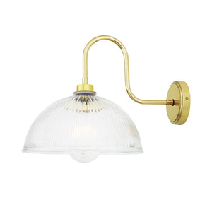 Maris Prismatic Glass Swan Neck Wall Light IP65 - View 5