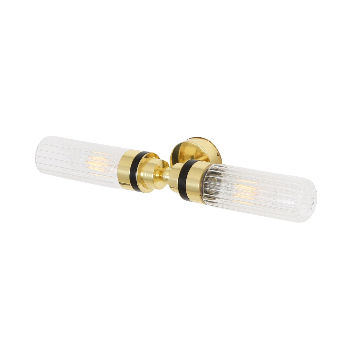 Severn Double Tube Glass Bathroom Wall Light 47cm IP65 - View 1