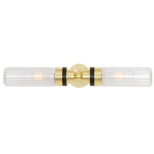Severn Double Tube Glass Bathroom Wall Light 47cm IP65 - View 2