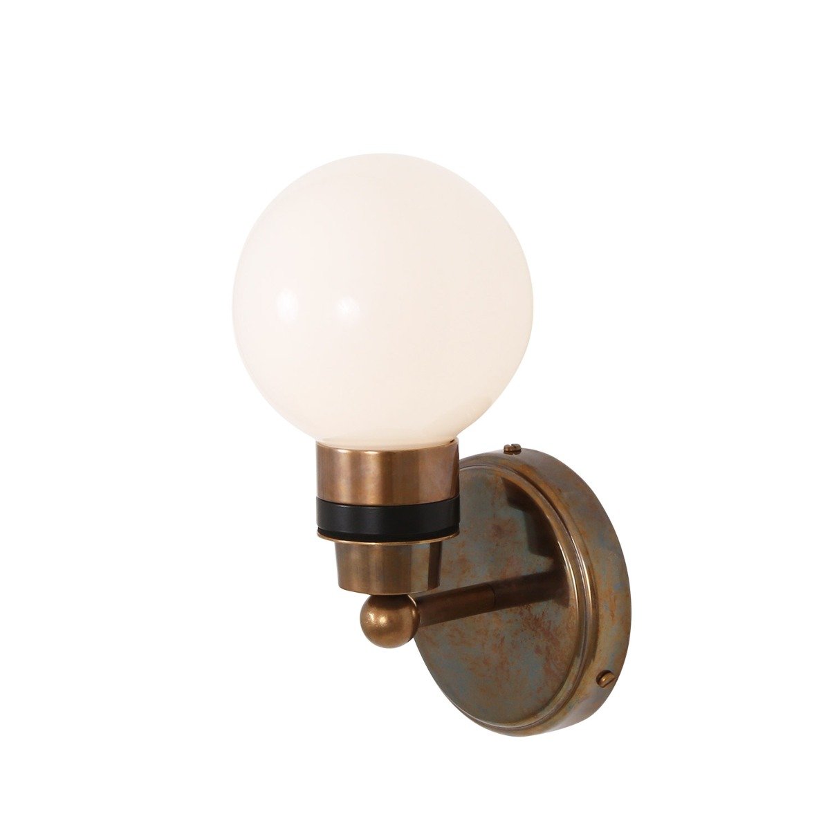 Shannon Small Glass Globe Bathroom Wall Light IP65 - Main View