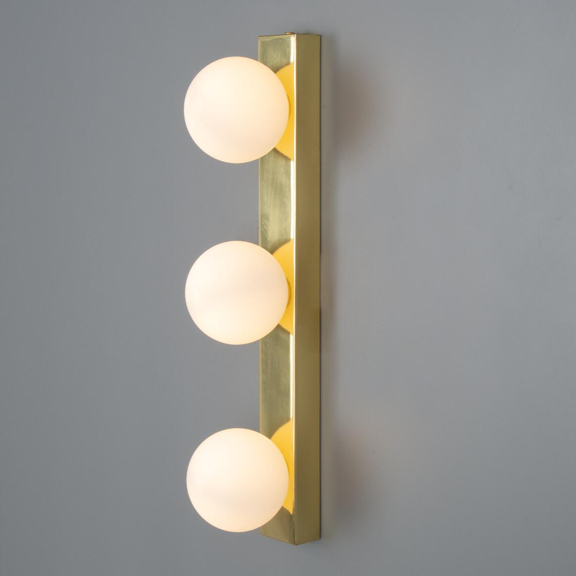 Noelani Triple Opal Globe Bathroom Wall Light 40cm IP44 - Like New