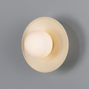 Aosta Brass Disc Bathroom Wall Light with Glass Globe IP65 - View 16