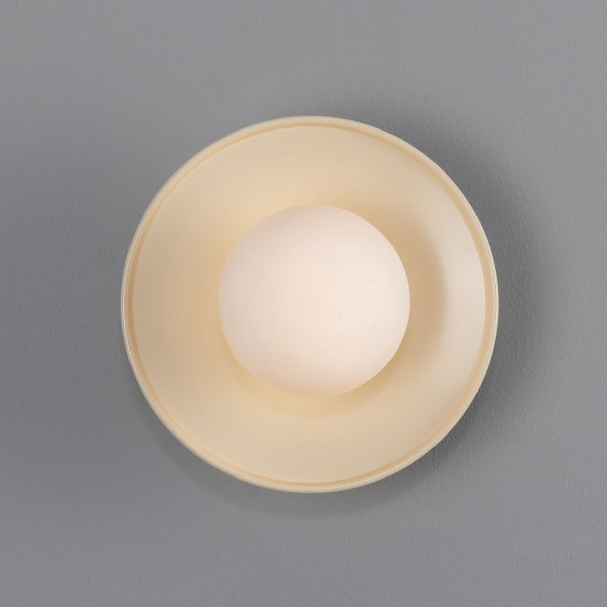 Aosta Brass Disc Bathroom Wall Light with Glass Globe IP65 - View 17