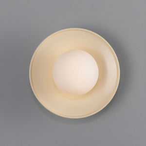 Aosta Brass Disc Bathroom Wall Light with Glass Globe IP65 - View 17