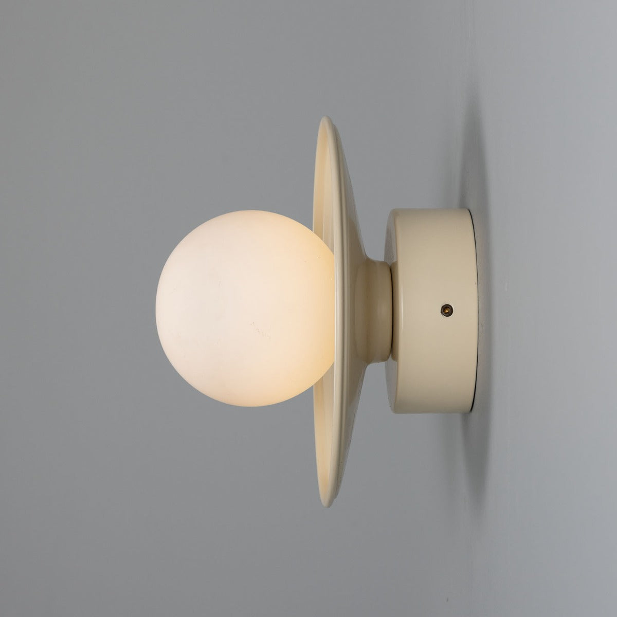 Aosta Brass Disc Bathroom Wall Light with Glass Globe IP65 - View 18