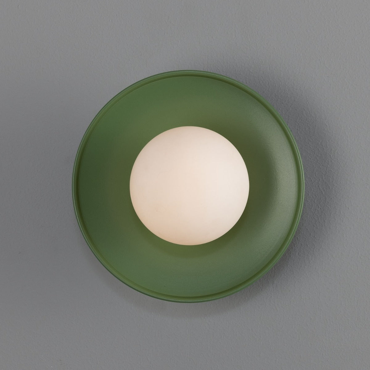 Aosta Brass Disc Bathroom Wall Light with Glass Globe IP65 - View 11