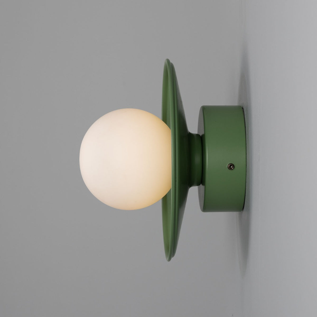 Aosta Brass Disc Bathroom Wall Light with Glass Globe IP65 - View 12