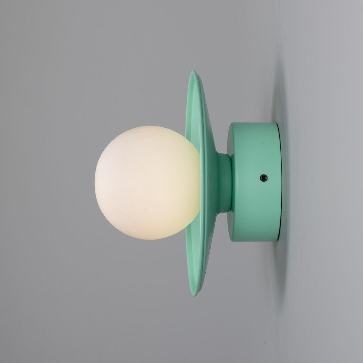 Aosta Brass Disc Bathroom Wall Light with Glass Globe IP65 - View 15