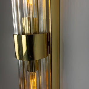 Double Louise Clear Glass Bathroom Wall Light 88cm IP44 - View 6