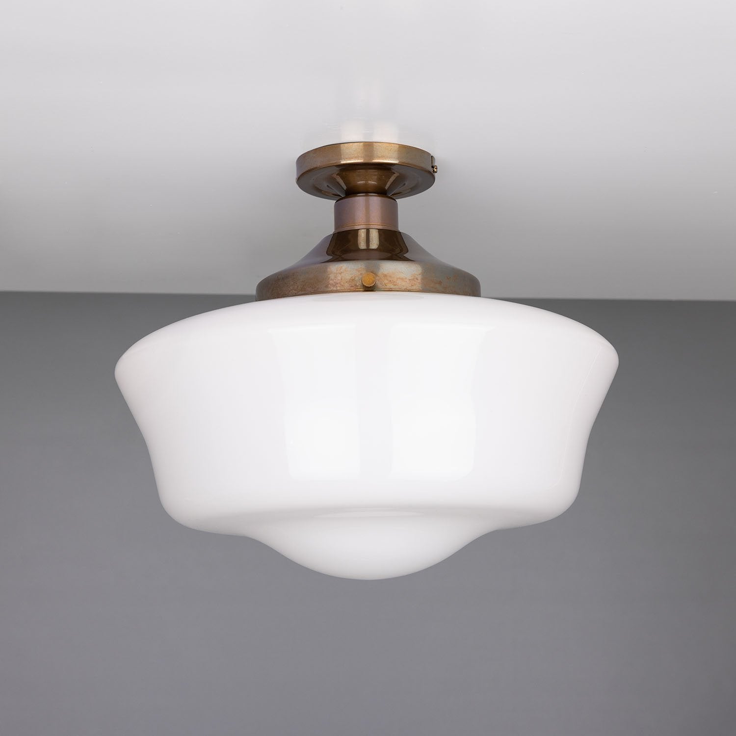 Schoolhouse Traditional Flush Ceiling Light 35cm - View 2