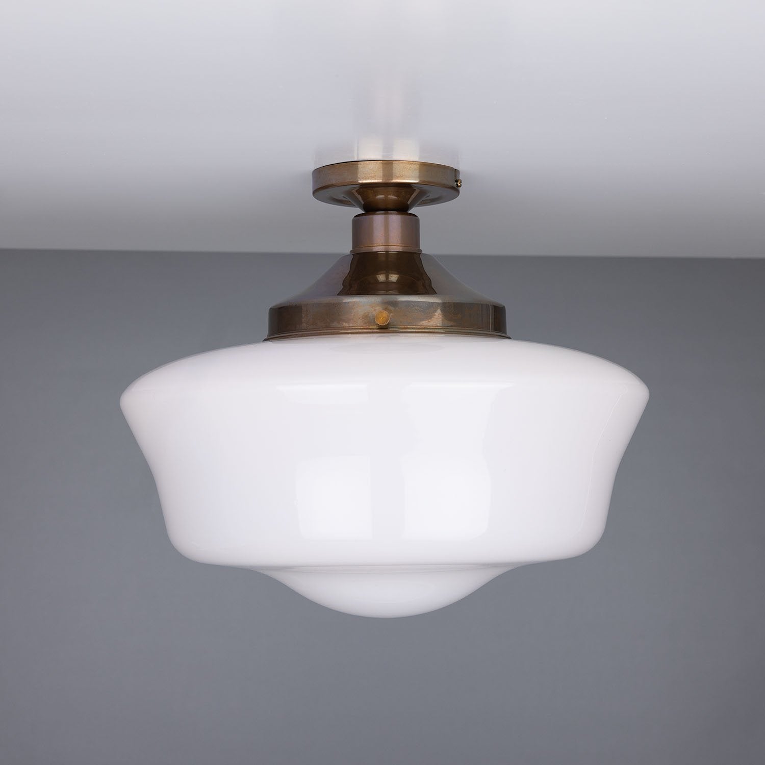 Schoolhouse Traditional Flush Ceiling Light 35cm - Main View