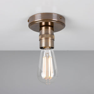 Devon Minimalist Brass Flush Ceiling Light - Main View