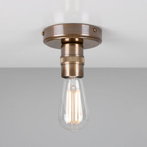 Devon Minimalist Brass Flush Ceiling Light - View 2