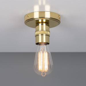 Devon Minimalist Brass Flush Ceiling Light - View 5