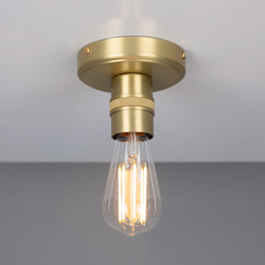 Devon Minimalist Brass Flush Ceiling Light - View 6