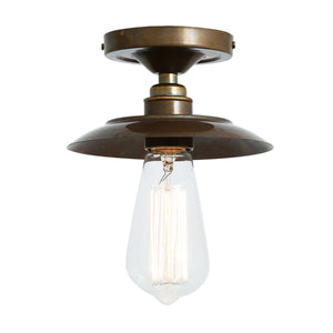 Reznor Brass Industrial Flush Ceiling Light 16cm IP20 - View 2