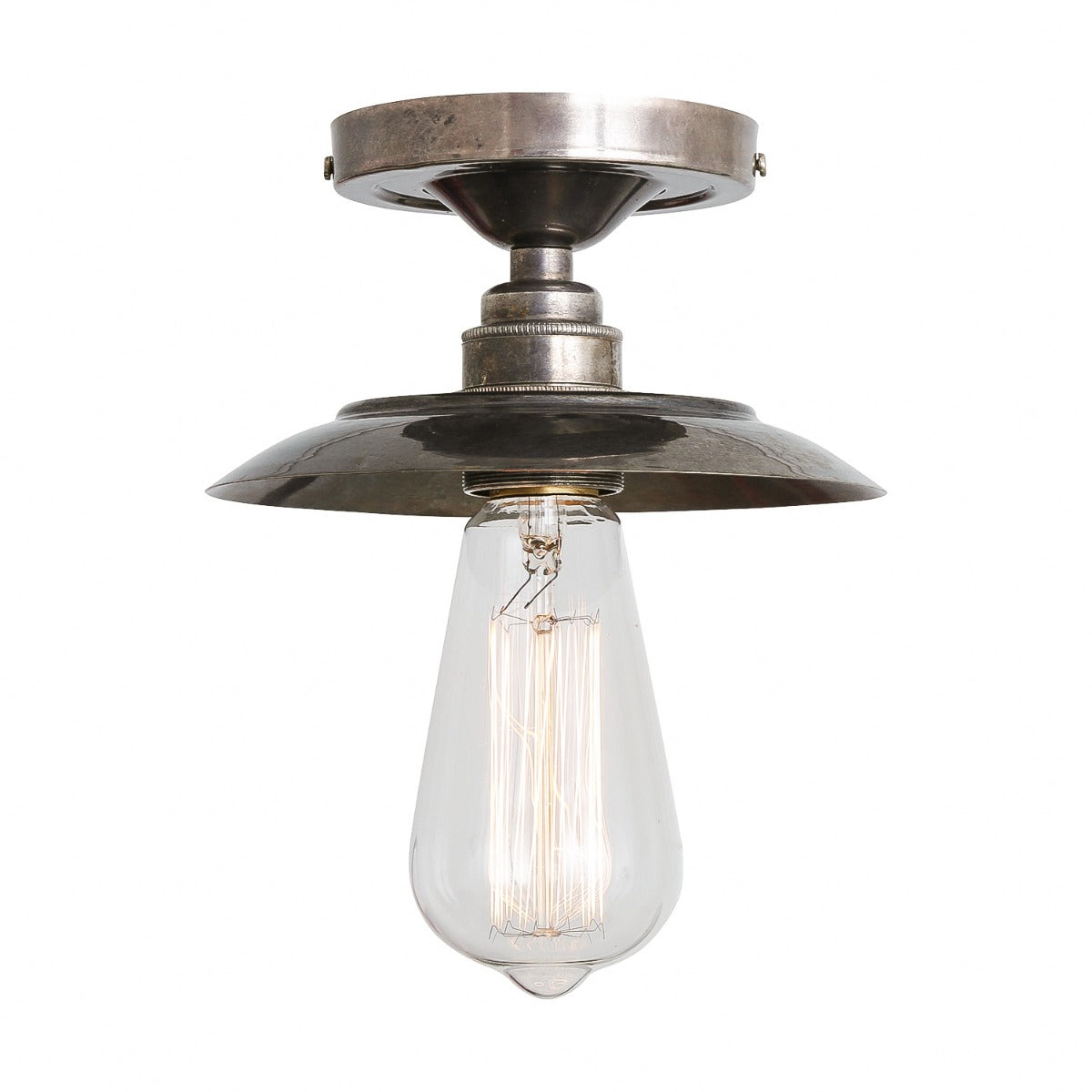 Reznor Brass Industrial Flush Ceiling Light 16cm IP20 - View 4