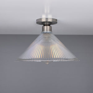 Hanoi Vintage Prismatic Glass Flush Ceiling Light 30cm - View 6