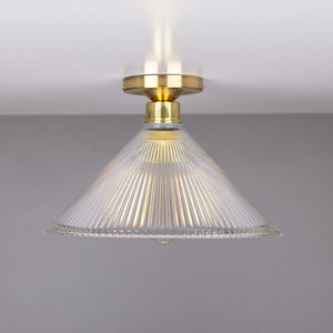 Hanoi Vintage Prismatic Glass Flush Ceiling Light 30cm - View 8
