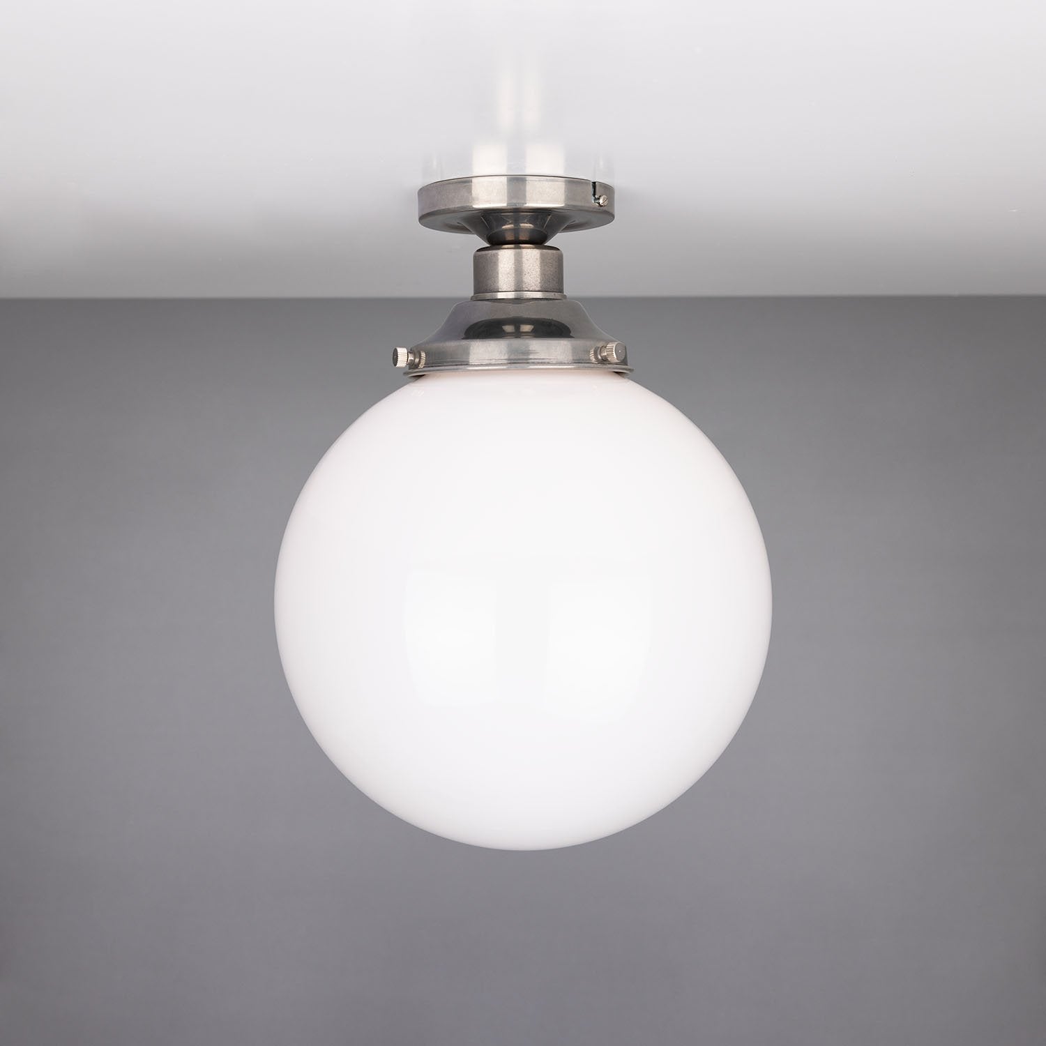 Yerevan Opal Globe Flush Ceiling Light 25cm - Main View