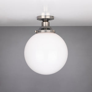 Yerevan Opal Globe Flush Ceiling Light 25cm - Main View