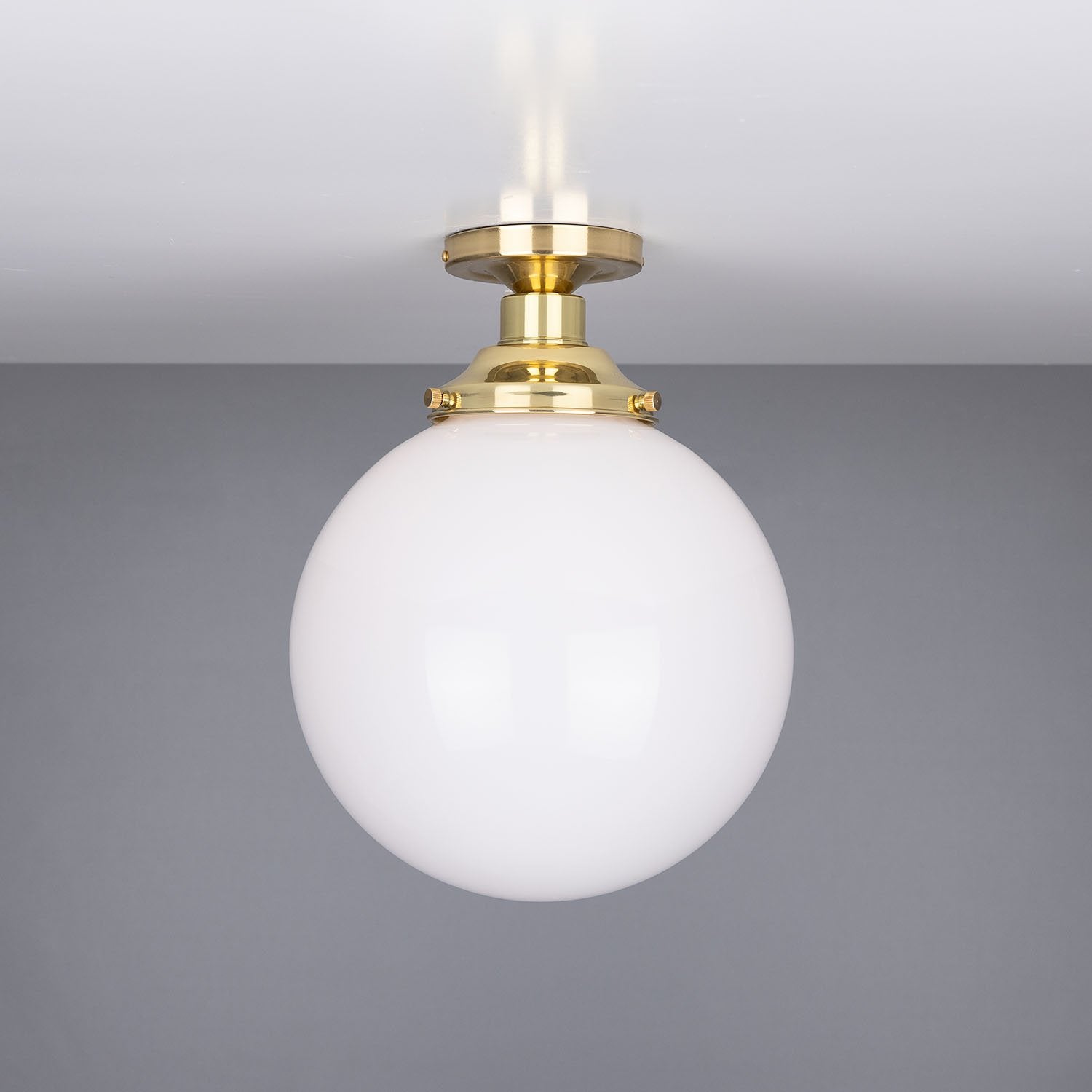 Yerevan Opal Globe Flush Ceiling Light 25cm - View 5