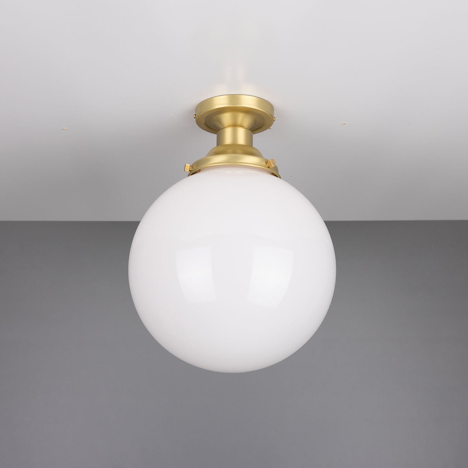 Yerevan Opal Globe Flush Ceiling Light 25cm - View 8