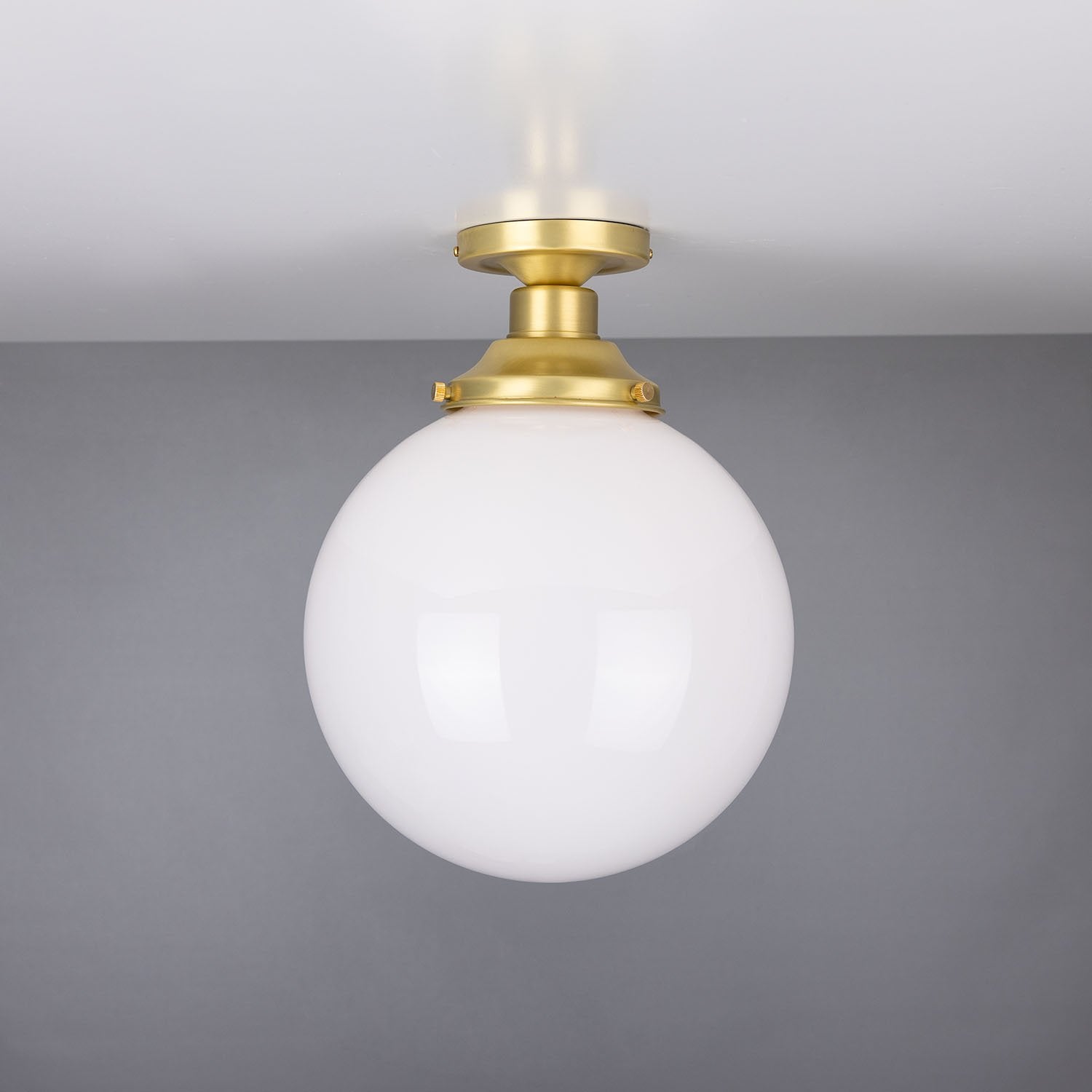 Yerevan Opal Globe Flush Ceiling Light 25cm - View 7
