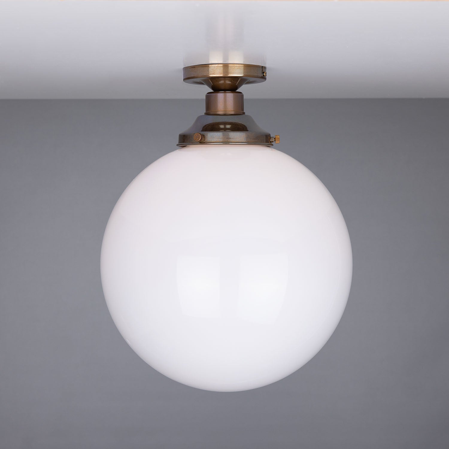 Yerevan Opal Globe Flush Ceiling Light 30cm IP20 - Main View