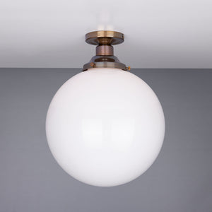 Yerevan Opal Globe Flush Ceiling Light 30cm IP20 - View 2