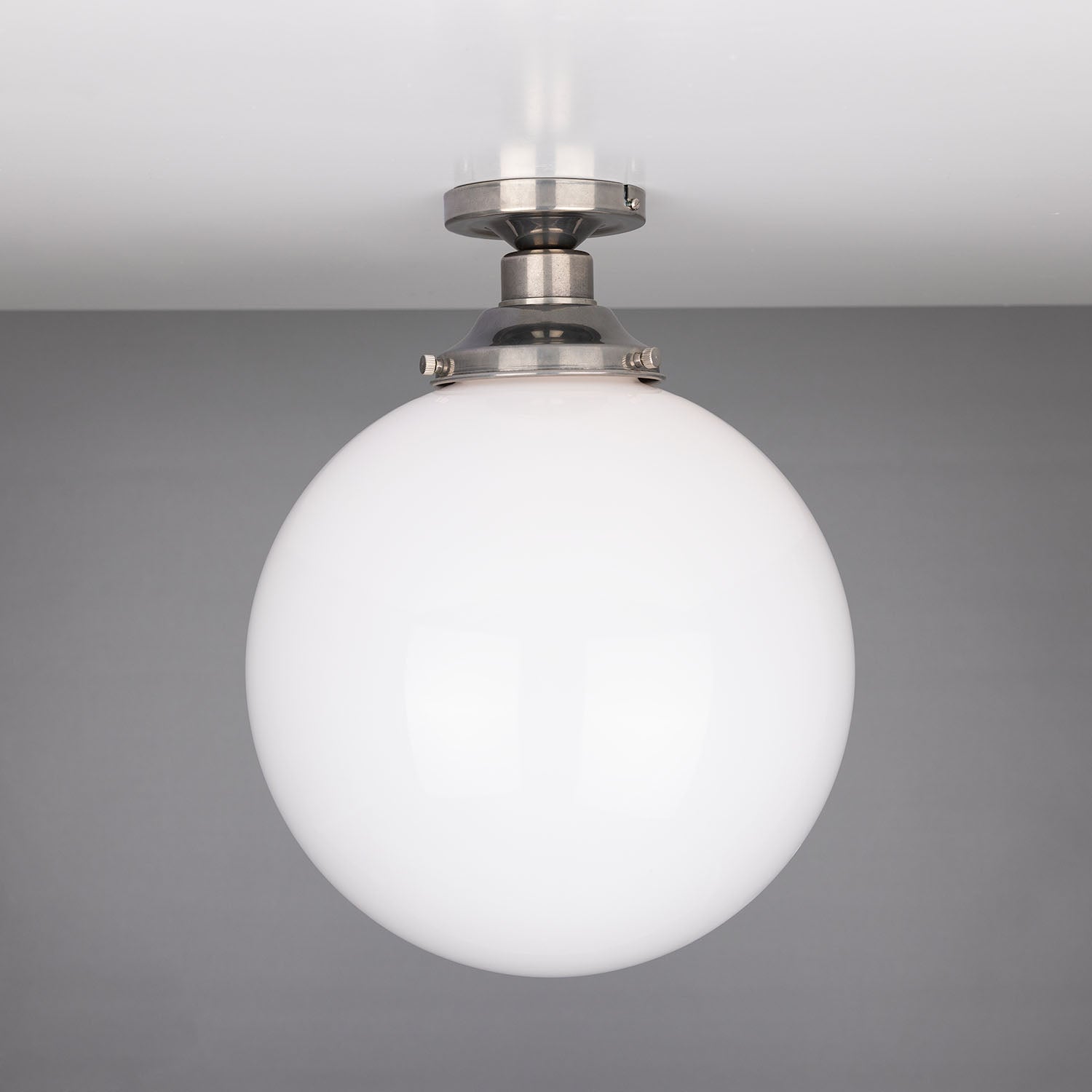 Yerevan Opal Globe Flush Ceiling Light 30cm IP20 - View 3