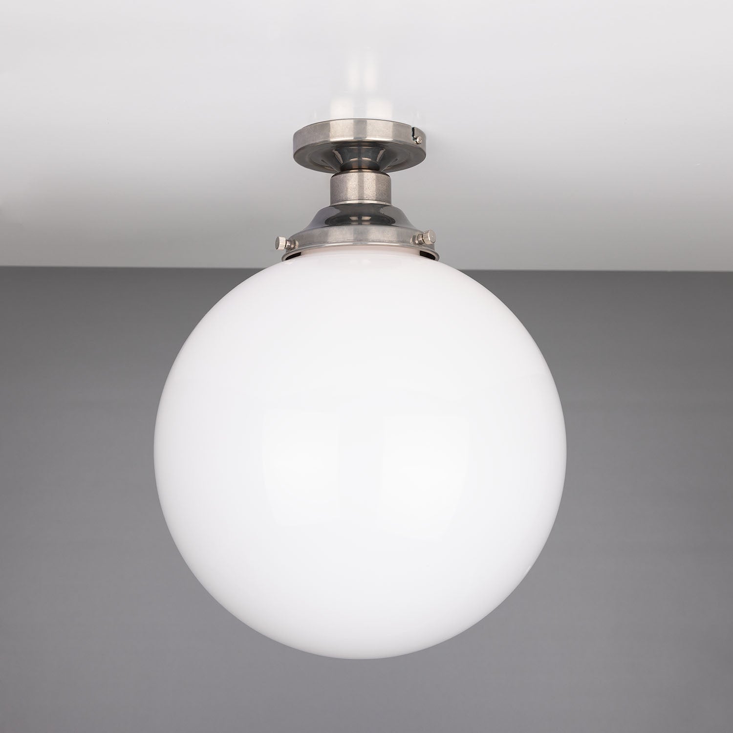 Yerevan Opal Globe Flush Ceiling Light 30cm IP20 - View 4
