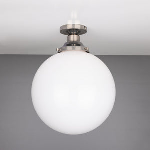 Yerevan Opal Globe Flush Ceiling Light 30cm IP20 - View 4