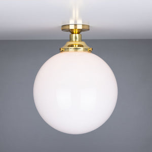 Yerevan Opal Globe Flush Ceiling Light 30cm IP20 - View 5