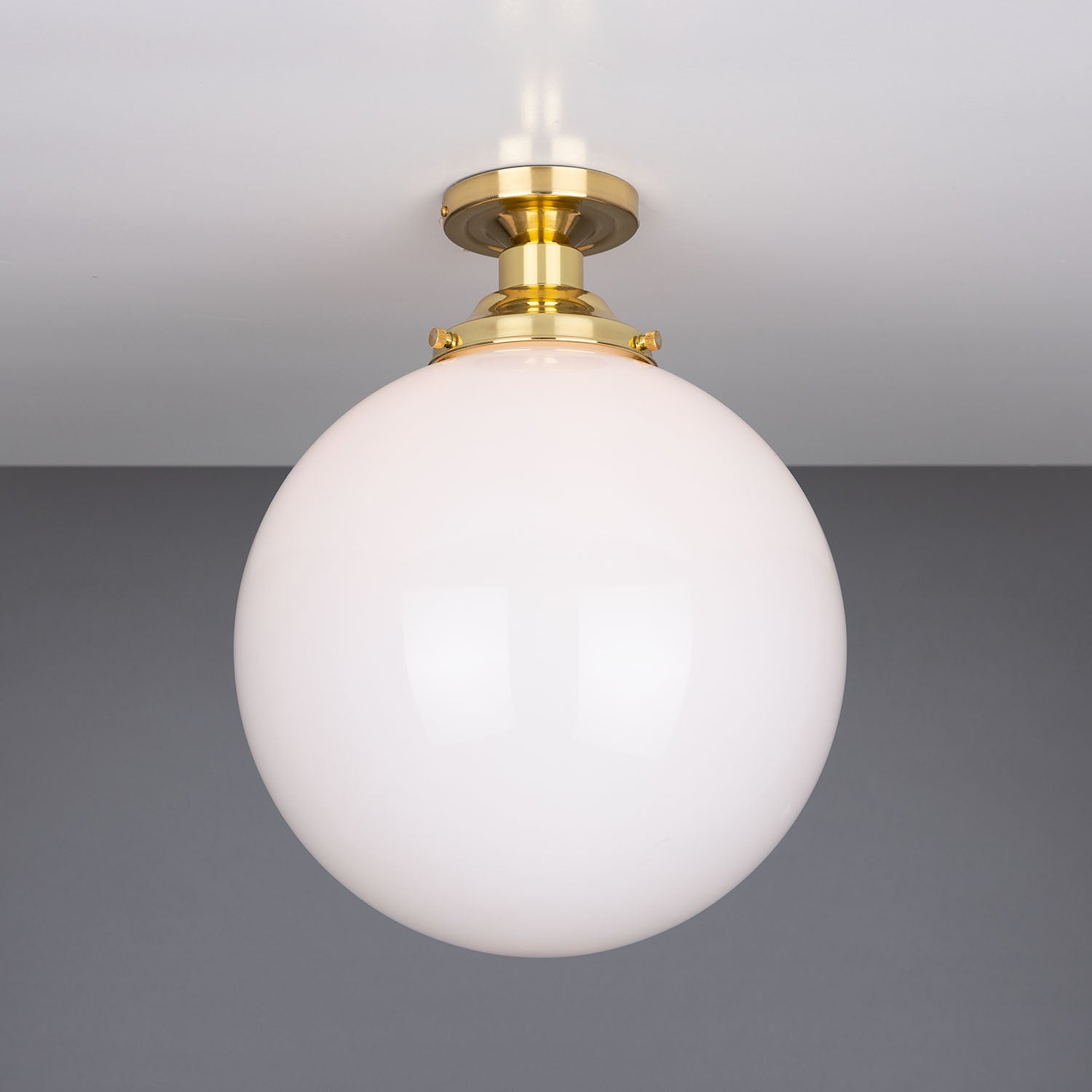Yerevan Opal Globe Flush Ceiling Light 30cm IP20 - View 6