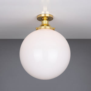 Yerevan Opal Globe Flush Ceiling Light 30cm IP20 - View 6