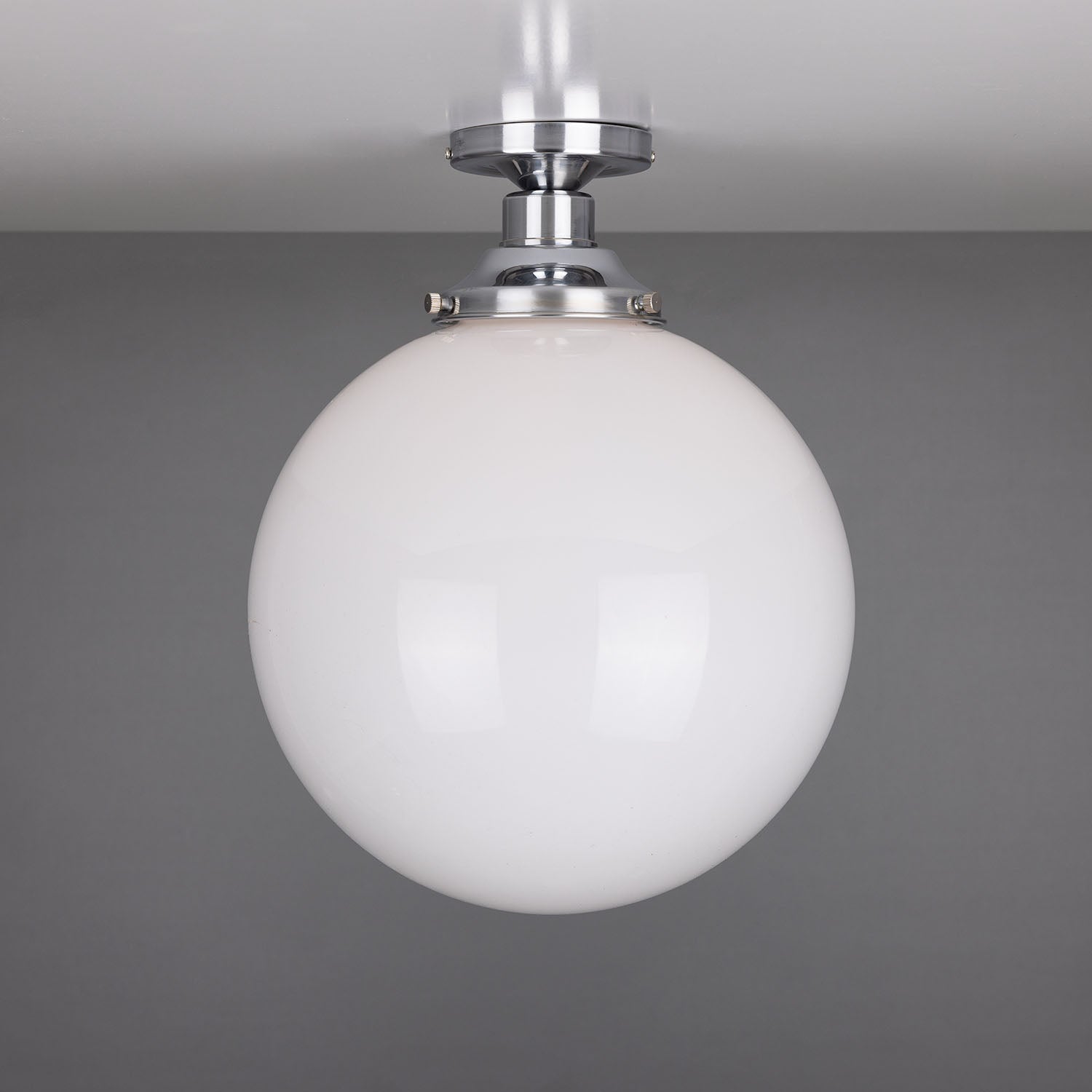 Yerevan Opal Globe Flush Ceiling Light 30cm IP20 - View 9
