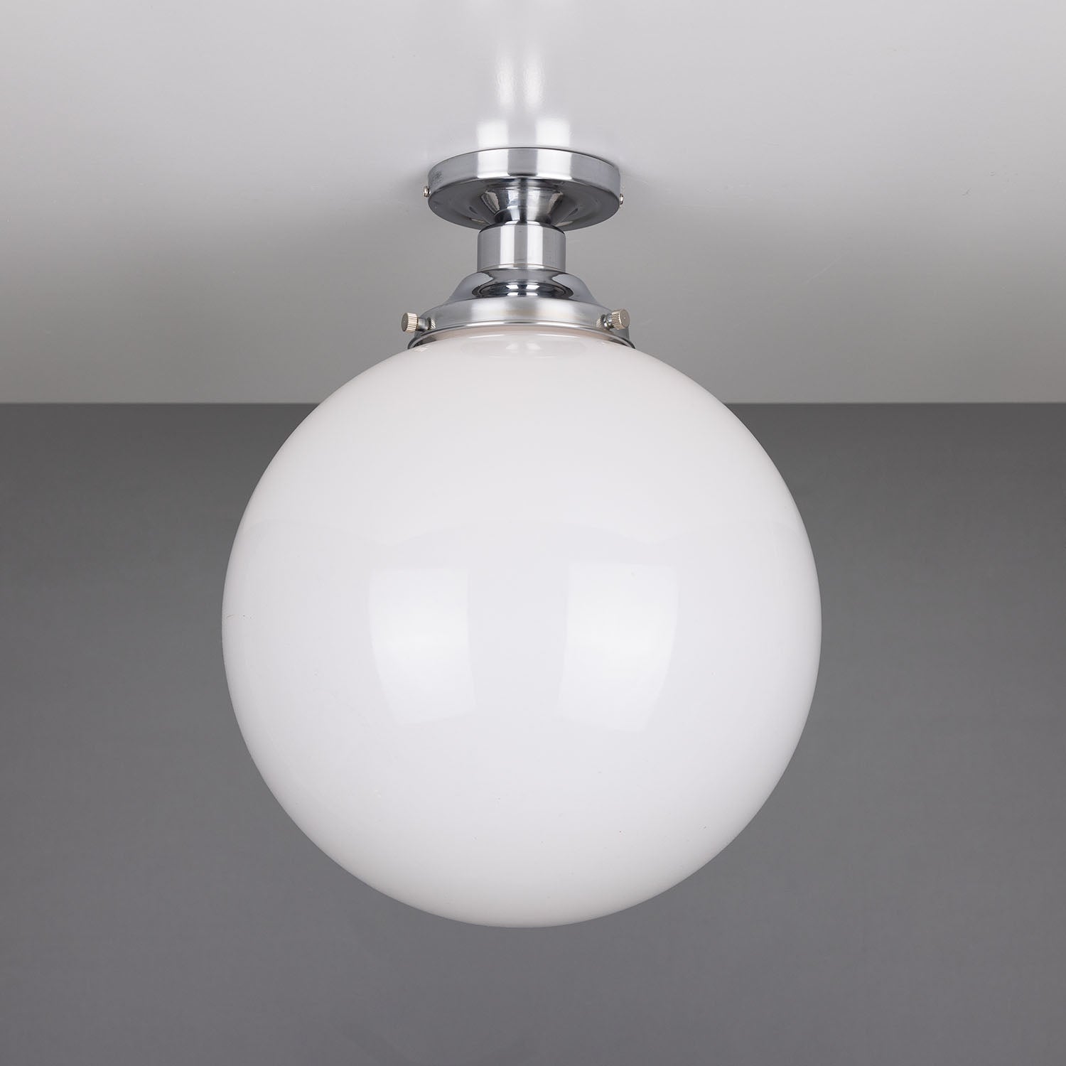 Yerevan Opal Globe Flush Ceiling Light 30cm IP20 - View 10