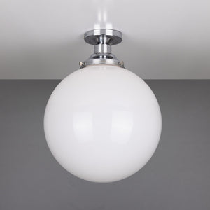 Yerevan Opal Globe Flush Ceiling Light 30cm IP20 - View 10