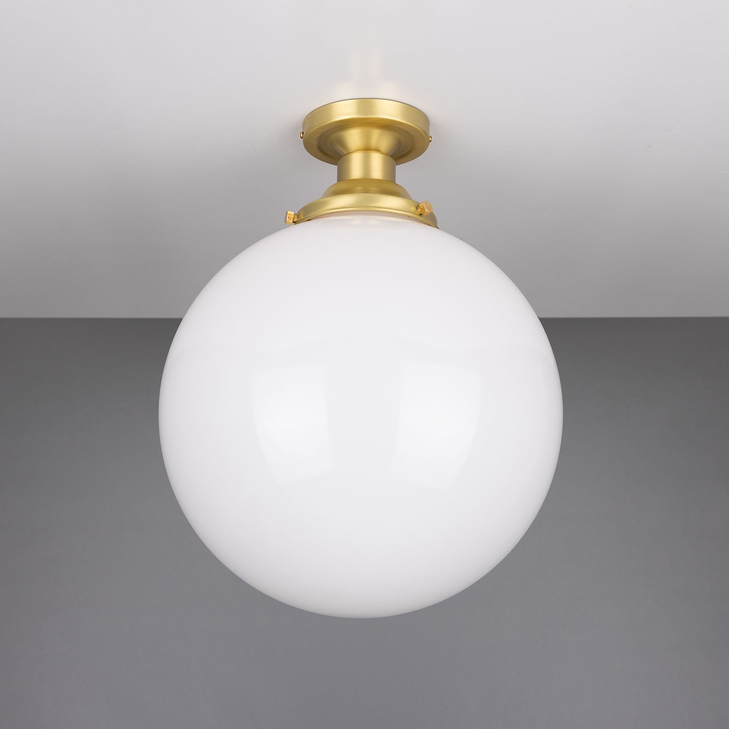 Yerevan Opal Globe Flush Ceiling Light 30cm IP20 - View 8