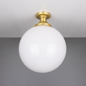 Yerevan Opal Globe Flush Ceiling Light 30cm IP20 - View 8